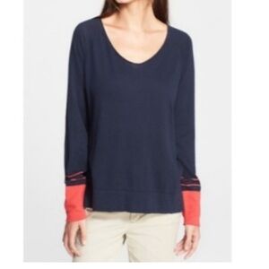 Vince Navy Long Sleeve Blouse
